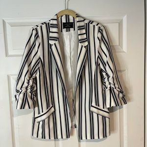 Black and white striped blazer - size large
